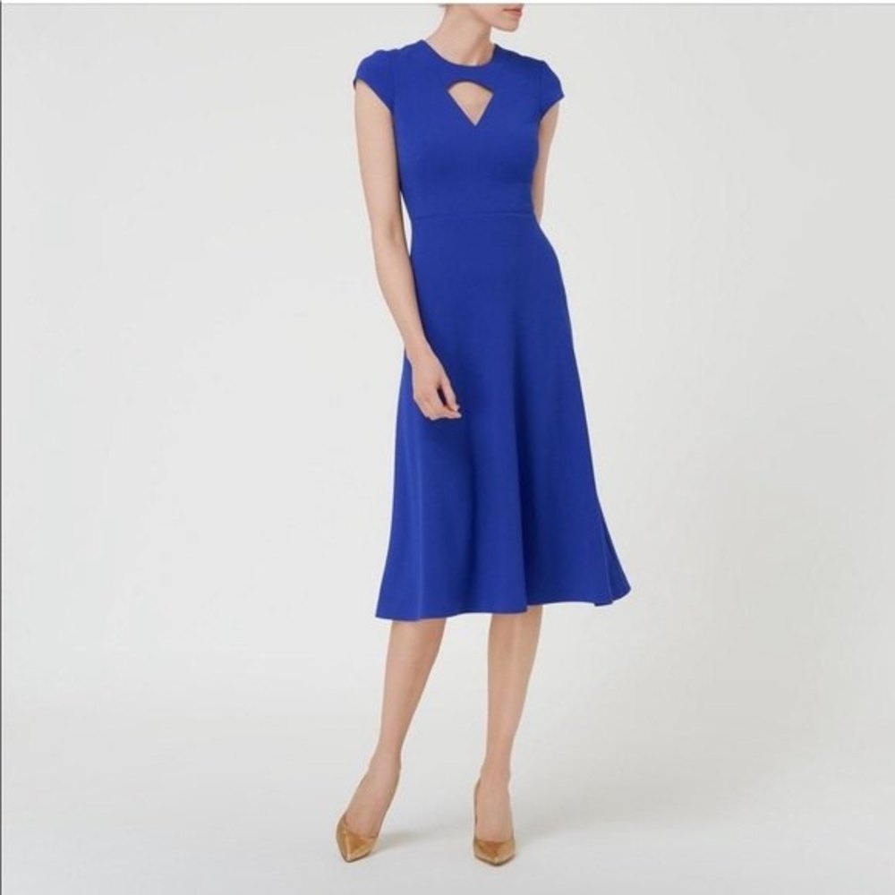 LK BENNETT Cyra Keyhole Front Dress in Klein Royal Blue, Size 8